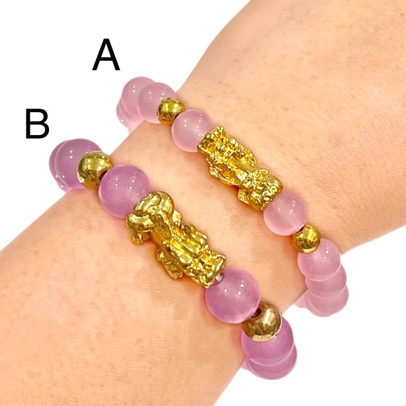 Rose Quartz Feng Shui Bracelet 8mm Self Love & Romance Style-A NWOT - Picture 4 of 10